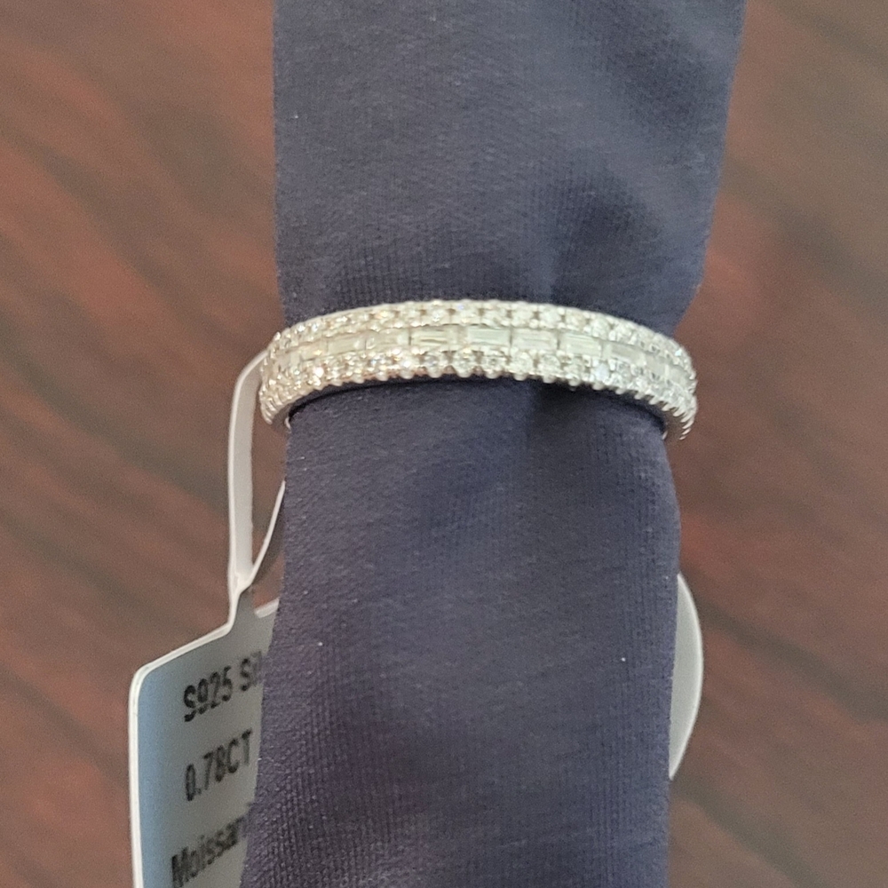 Sterling Silver Pavé CZ Eternity Band - White